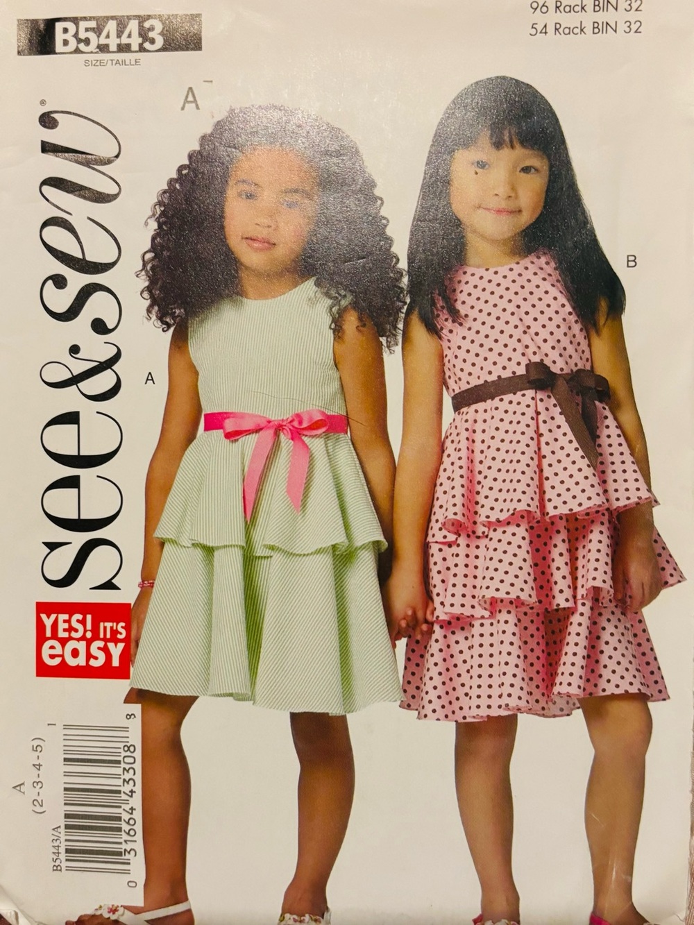 See&Sew B5443 Pattern by Butterick for Dresses Sizes 2-5 Uncut